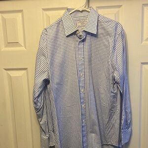 Charles Tyrwhitt Blue and White Check Dress Shirt